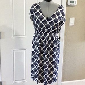 Boden navy and white day dress